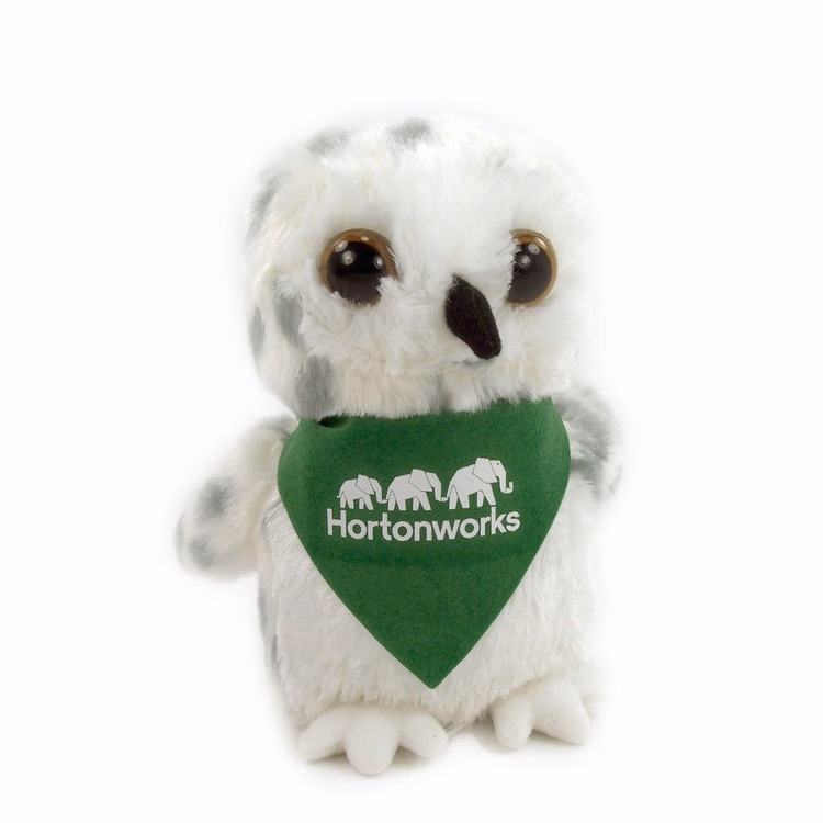 8" Snowy Owl with Bandana and One Color Imprint