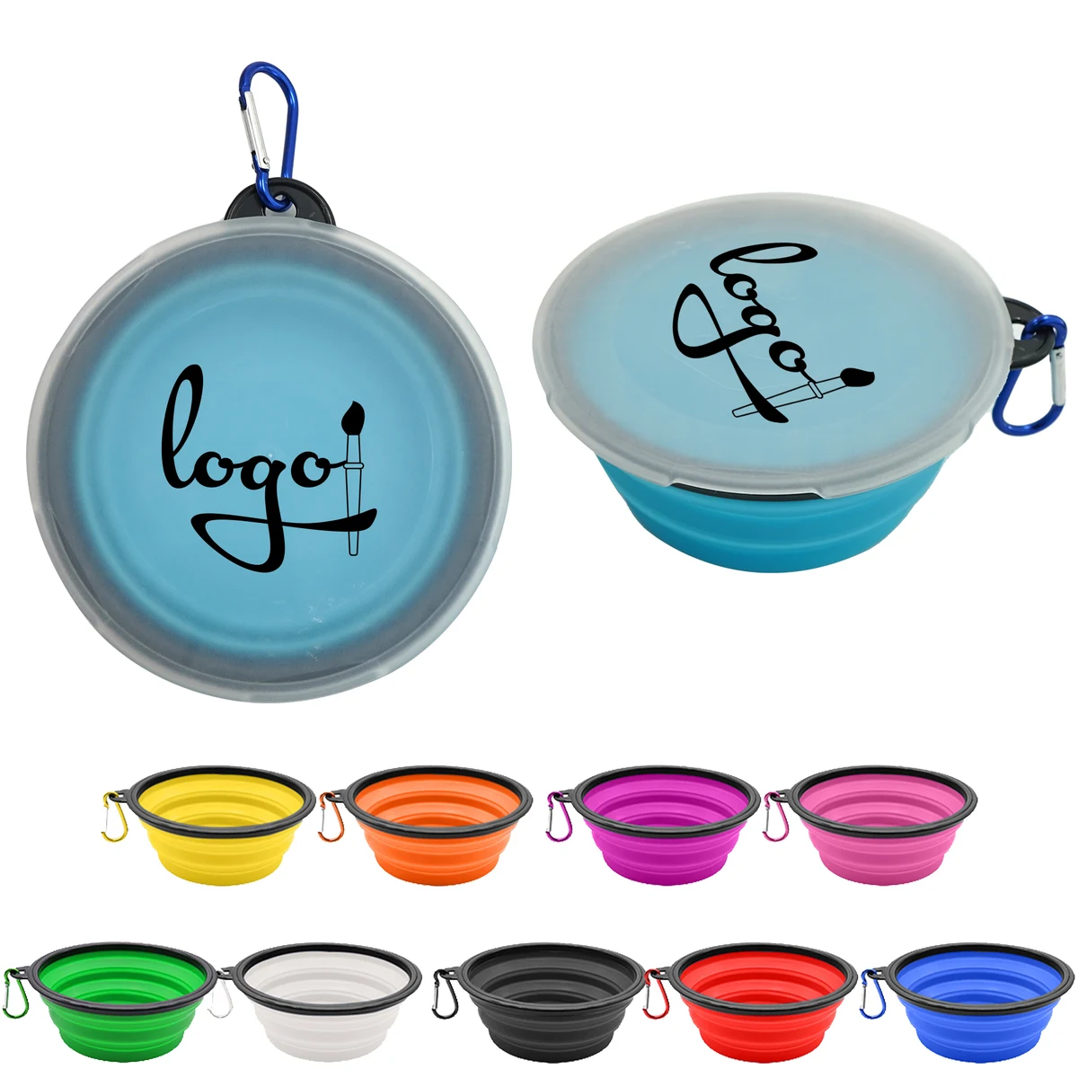 Collapsible Silicone Dog Bowl With Lid 1