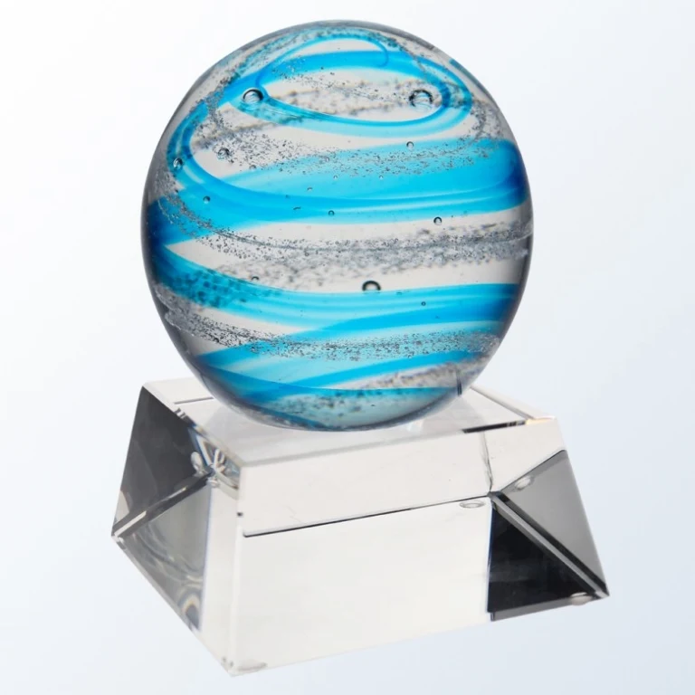 Blue Snow Globe w/Clear Base Award 1