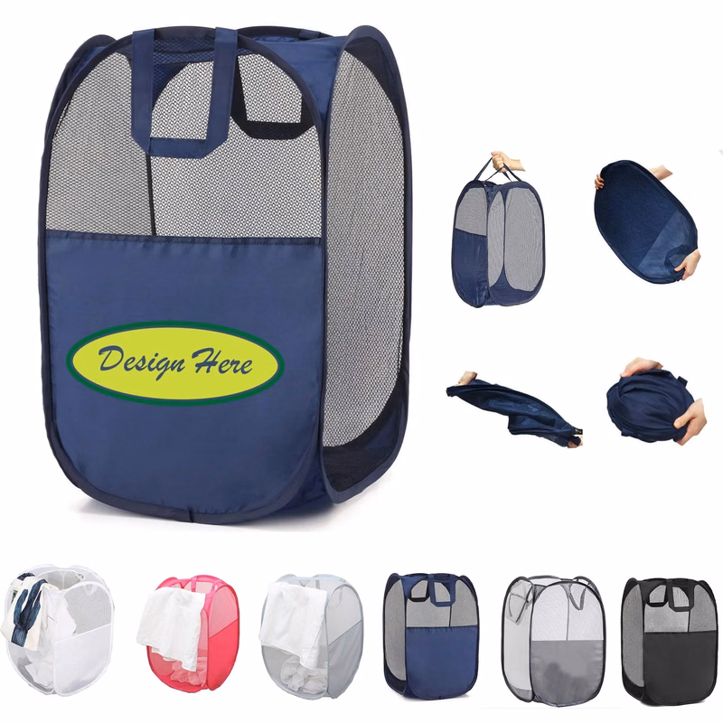 Durable Handle Collapsible Mesh Laundry Basket