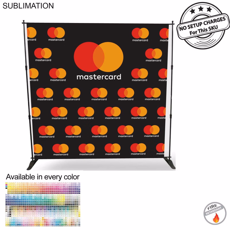 Business 8' Backdrop, Media Wall, with Full Color Graphics, Photos, NO SETUP CHARGE