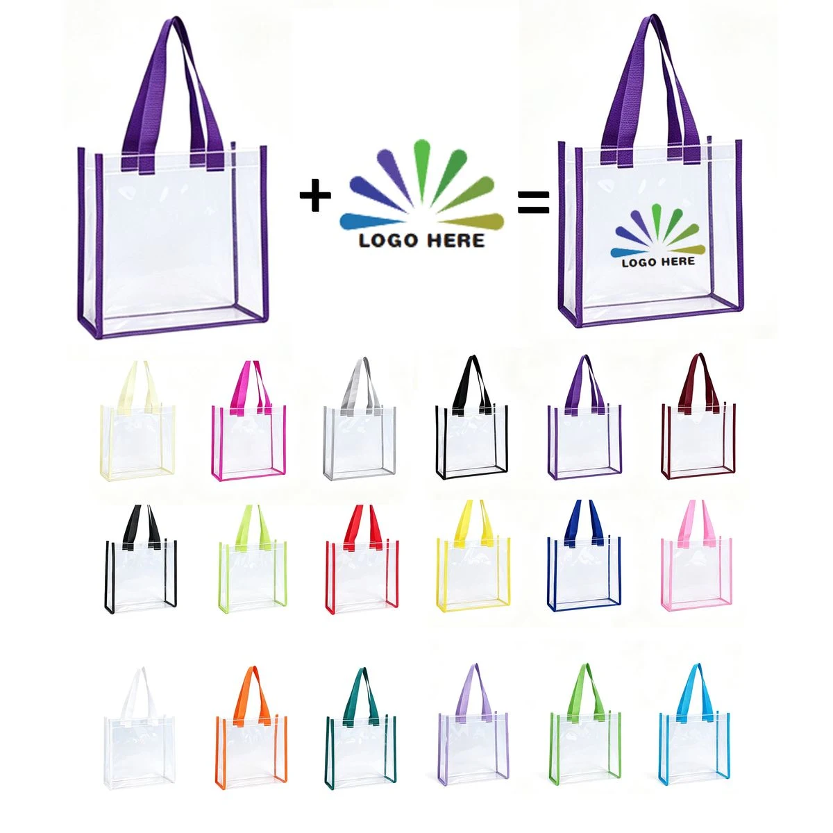 Clear PVC Tote Bag with Sturdy Handles for Shopping 1