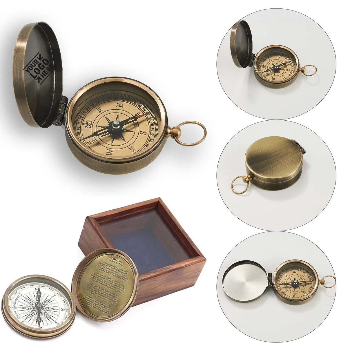 Graduation Day Engraved Birthday Gift With Famous Poet Quotes Solid Brass Compass 1