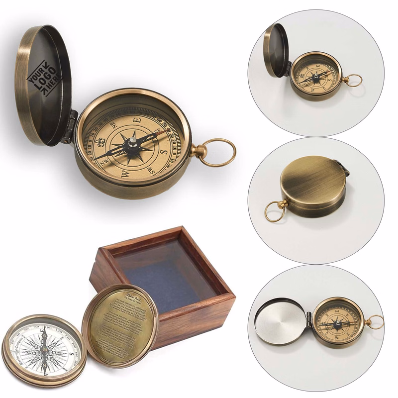 Graduation Day Engraved Birthday Gift With Famous Poet Quotes Solid Brass Compass