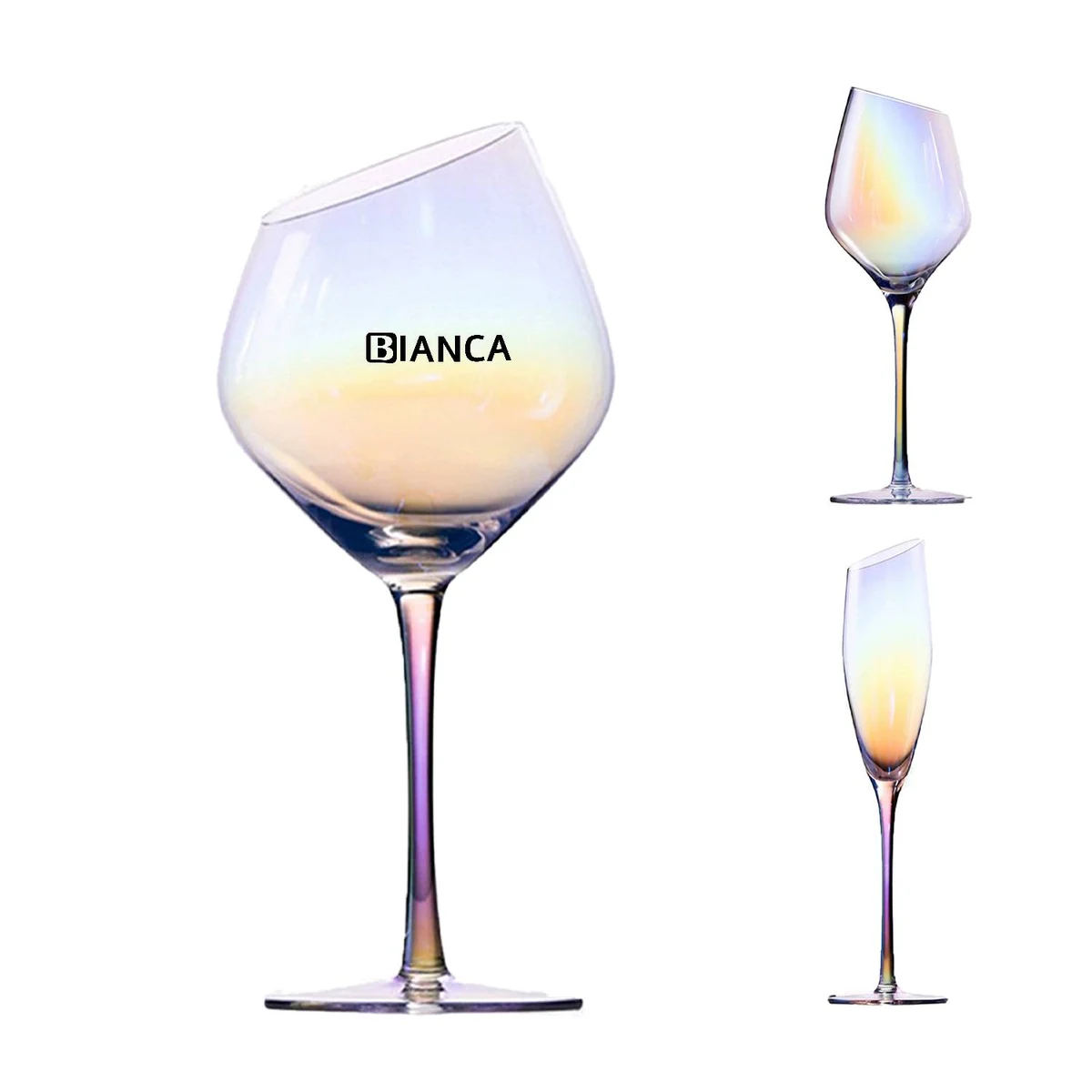 Reusable Luxury Colored Crystal Rainbow Wine Glass 1
