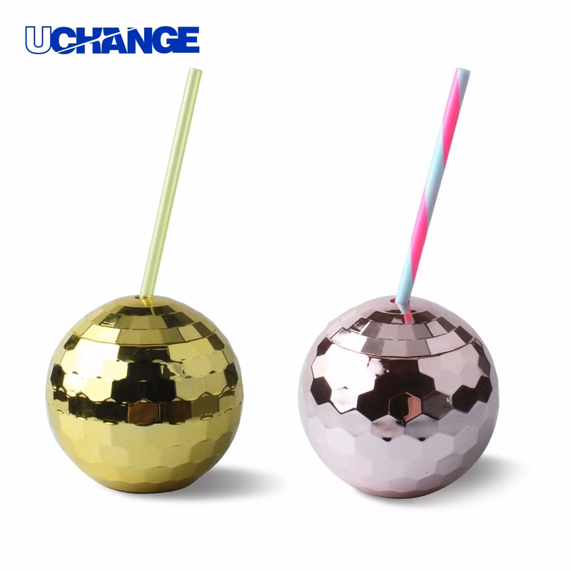 Disco Ball Cup with Lid and Straw