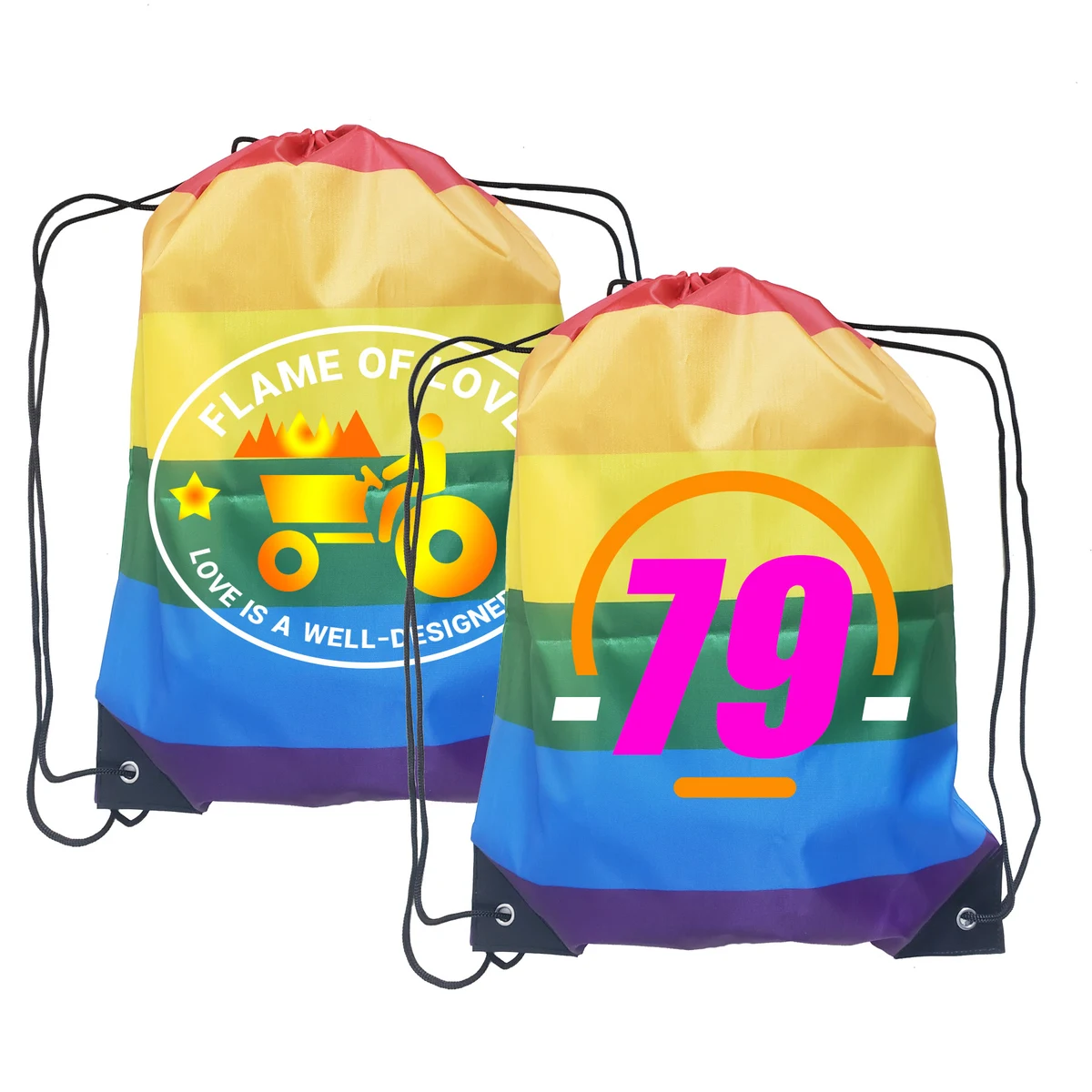 Rainbow Drawstring Backpack 1