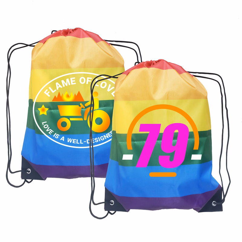 Rainbow Drawstring Backpack