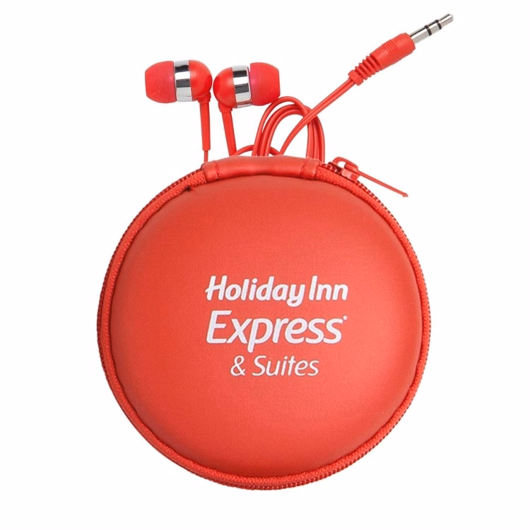 Round Eva Case with Color Match Earphones