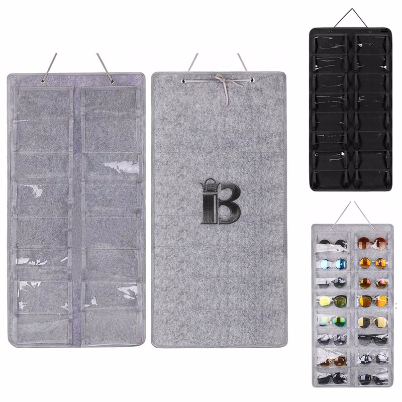 16 Slots Dust Proof Wall Pocket Sunglasses Organizer