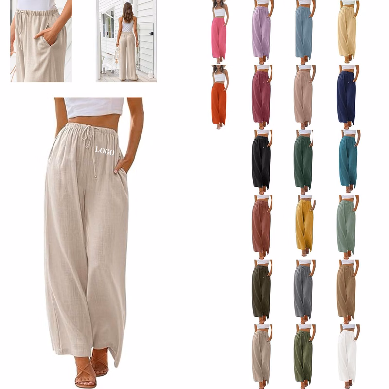 Women's Linen Summer Palazzo Pants