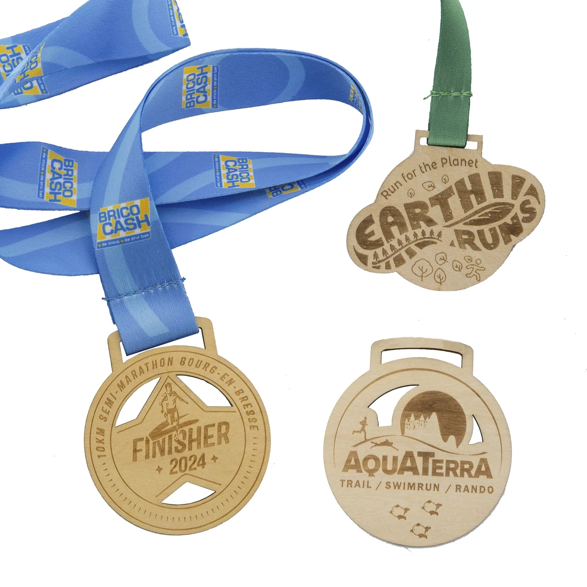 Custom Wood Medals Engraved (1-1/2") 1