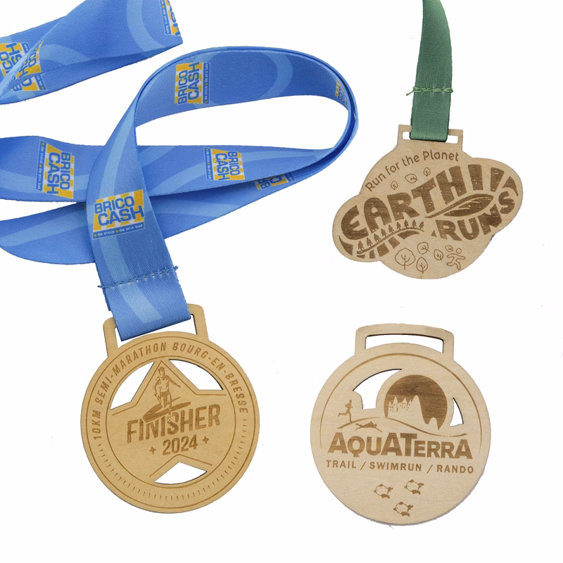 Custom Wood Medals Engraved (1-1/2")
