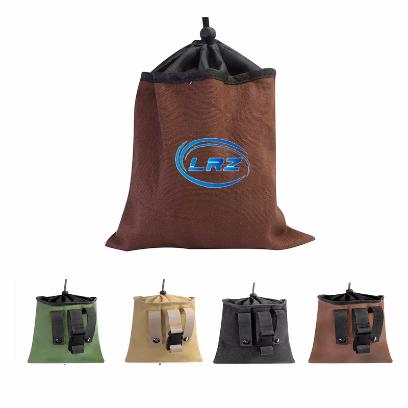 Mushroom Foraging Bag Waxed Canvas Collapsible Camping Pouch