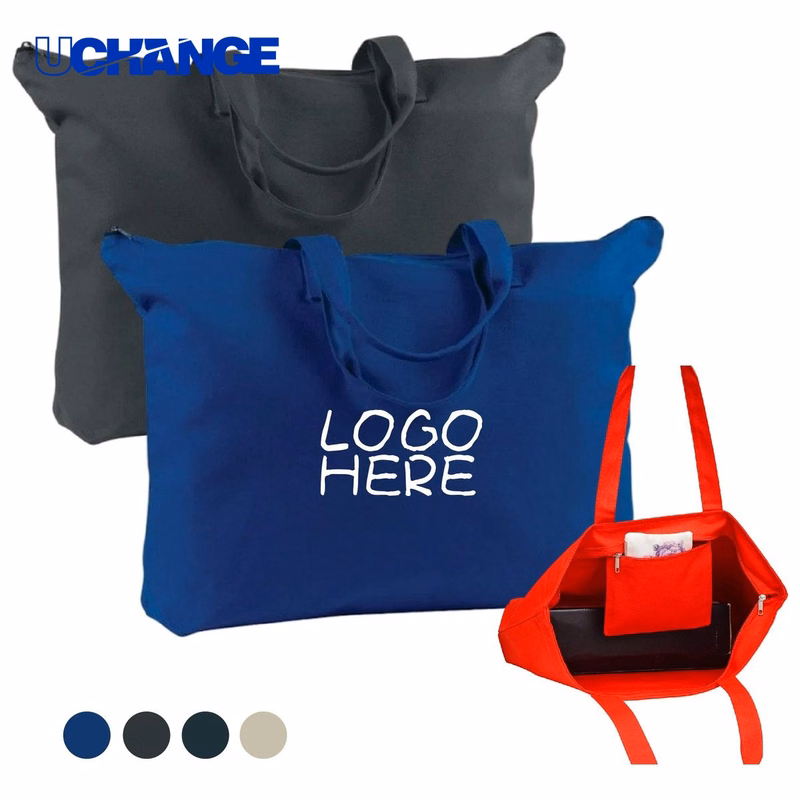Canvas Zippered Tote Bag