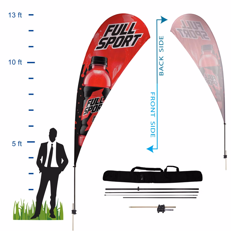 13 ft. Teardrop Advertising Flag Kit 5 (Single Sided)