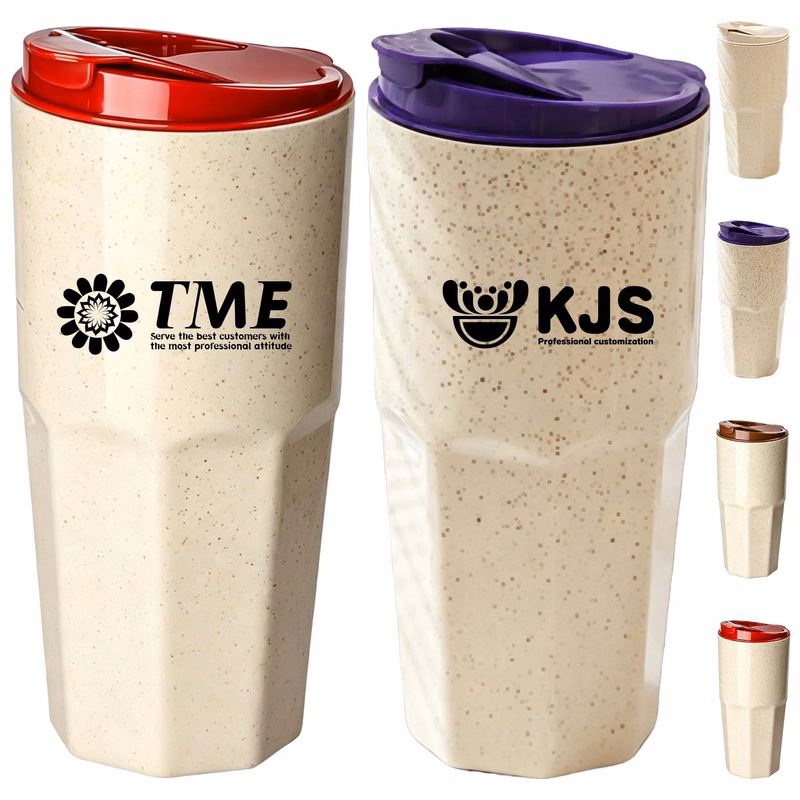 33.8oz Wheat Straw Coffee Cup With Lid