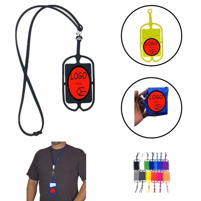 39 1/2" Silicone Phone Holder With Lanyard