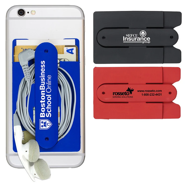 "Kickstart" Two Function Soft Silicone Cell Phone Kickstand & Wallet 1