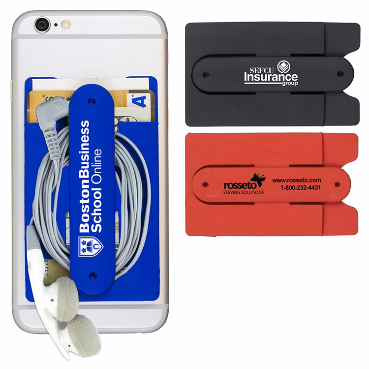 "Kickstart" Two Function Soft Silicone Cell Phone Kickstand & Wallet