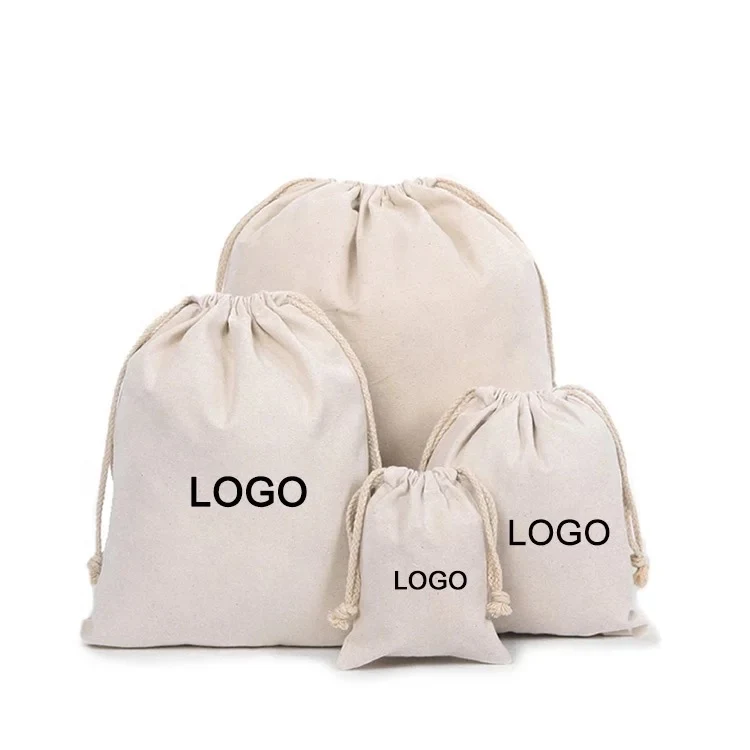 Canvas Cotton Drawstring Bag with Rope Strings 1