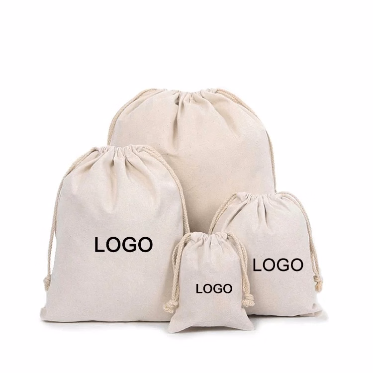 Canvas Cotton Drawstring Bag with Rope Strings