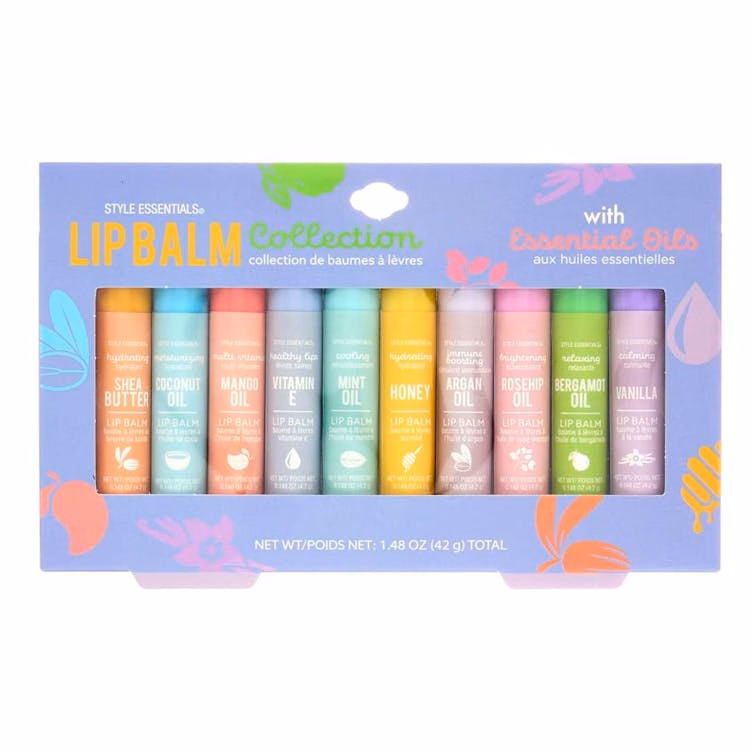 Lip Balm Collection Sets with Essential Oils - 10 Pieces