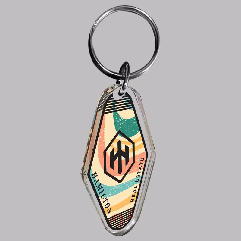 1/8" Vintage Clear Acrylic Motel/Hotel Key Tag