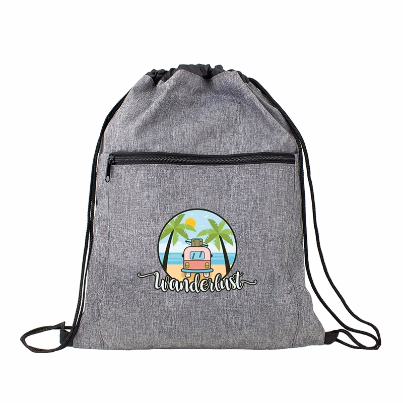 Heather Gray Drawstring Backpack