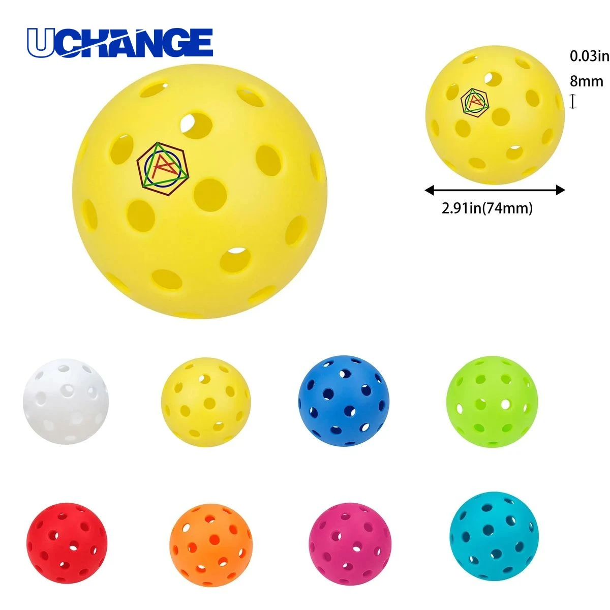 Full Color Logo Custom 40 Hole Outdoor Pickleball 1