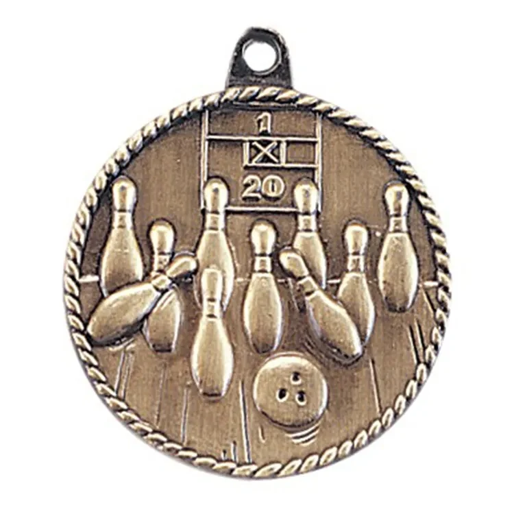 2" High Relief Medal-Bowling 1