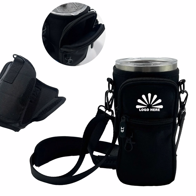 Durable Oxford Water Bottle Bag with Key Hook