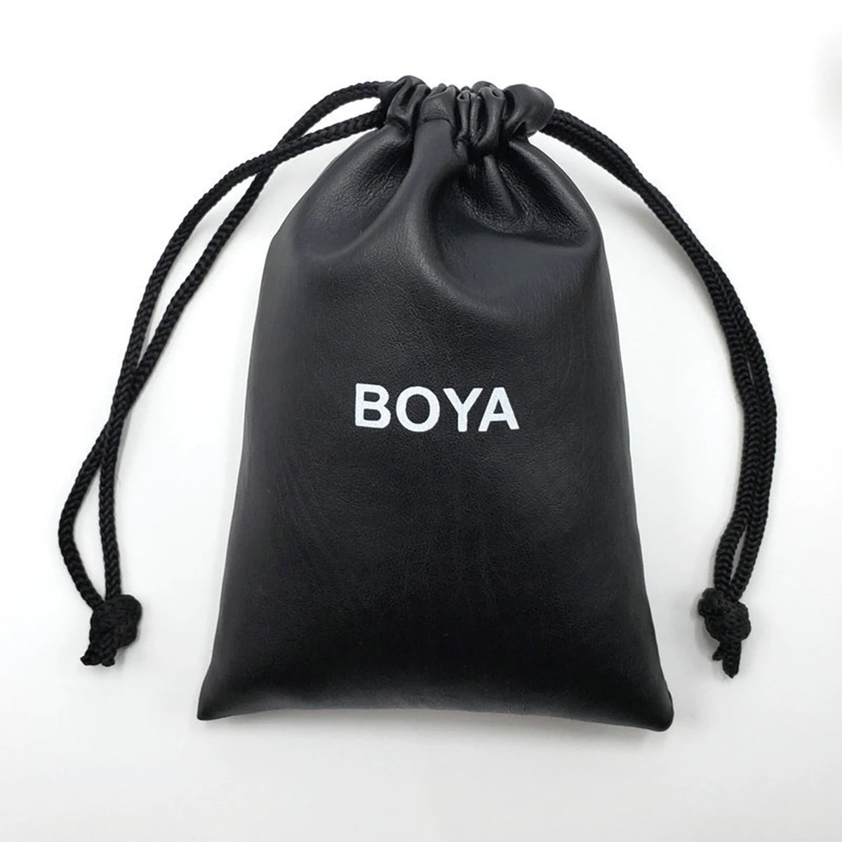 Black Faux Pu Leather Drawstring Bags 1