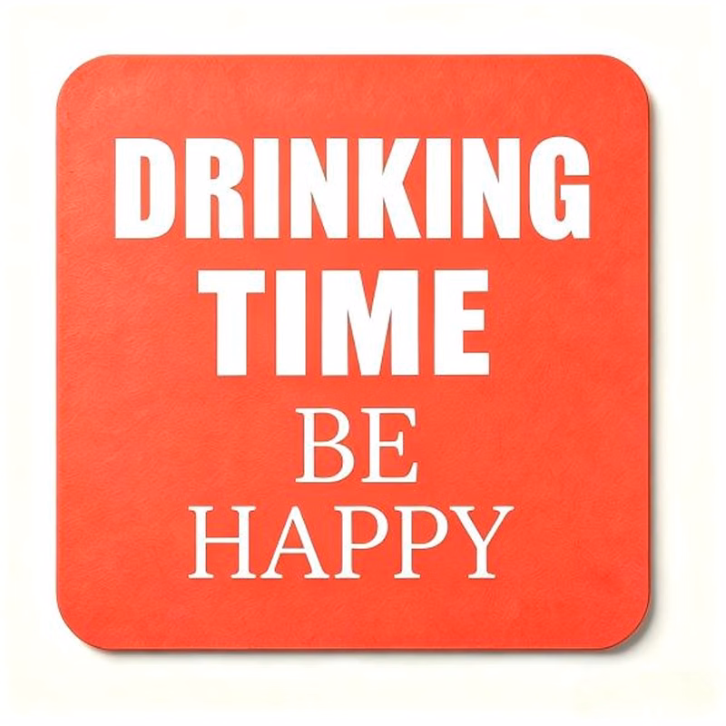4"Square Absorbent Offset Paper Drink Coasters — 59pt Thick