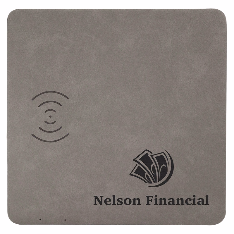 Gray Leatherette Phone Charging Mat