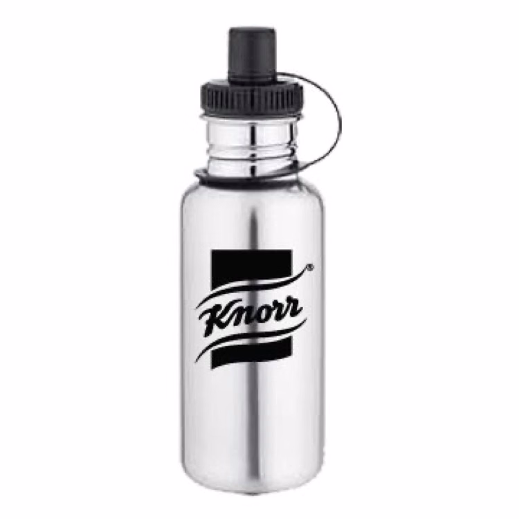 20 Oz. Big Open Mouth Stainless Sport Bottle w/ Push Pull Drink Spout