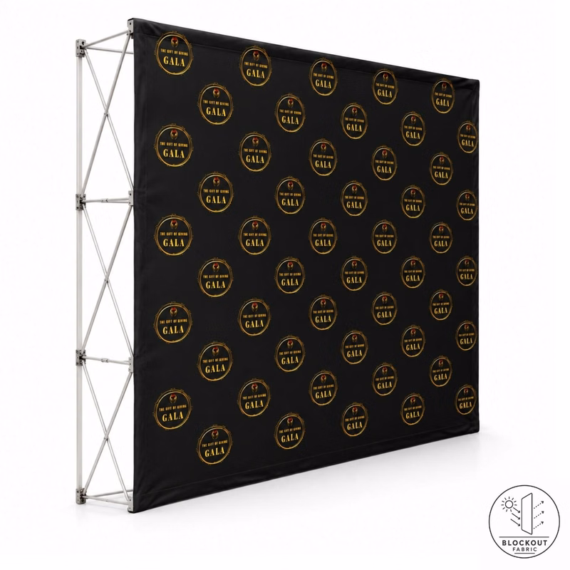 48 Hr Quick Ship - 7.5' Straight Wall Tension Fabric Pop-up Display, Superior Block Out fabric