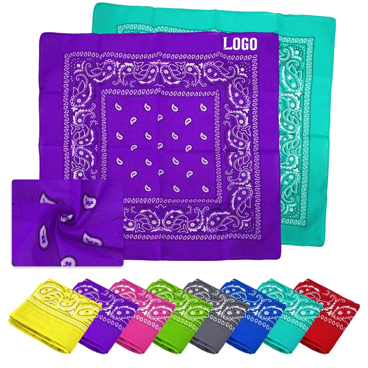 Custom Patterned Polyester Square Bandana 1