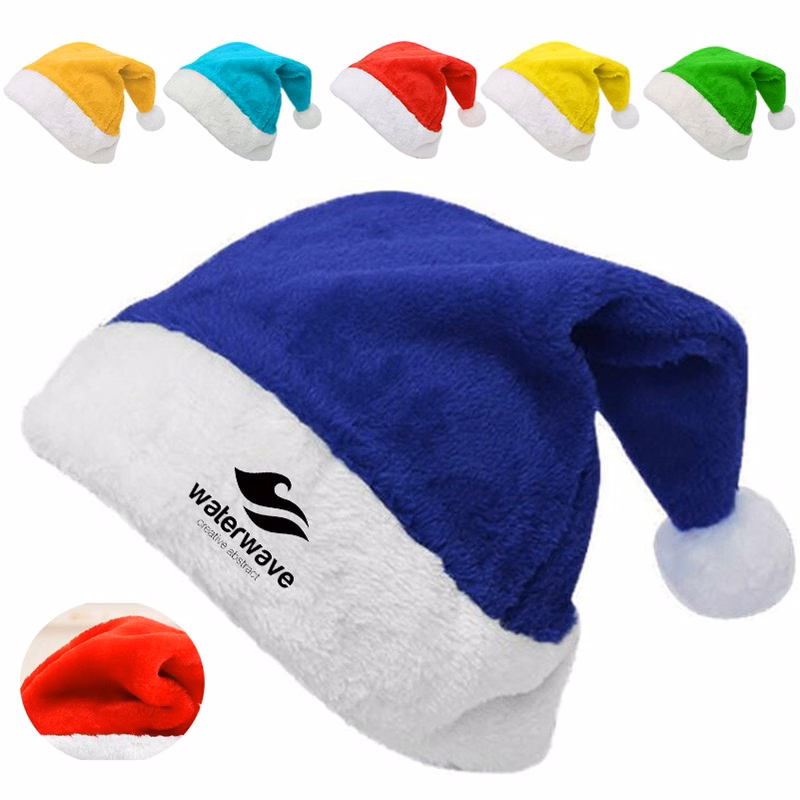 Thick Velvet Christmas Santa Hat for Celebrating