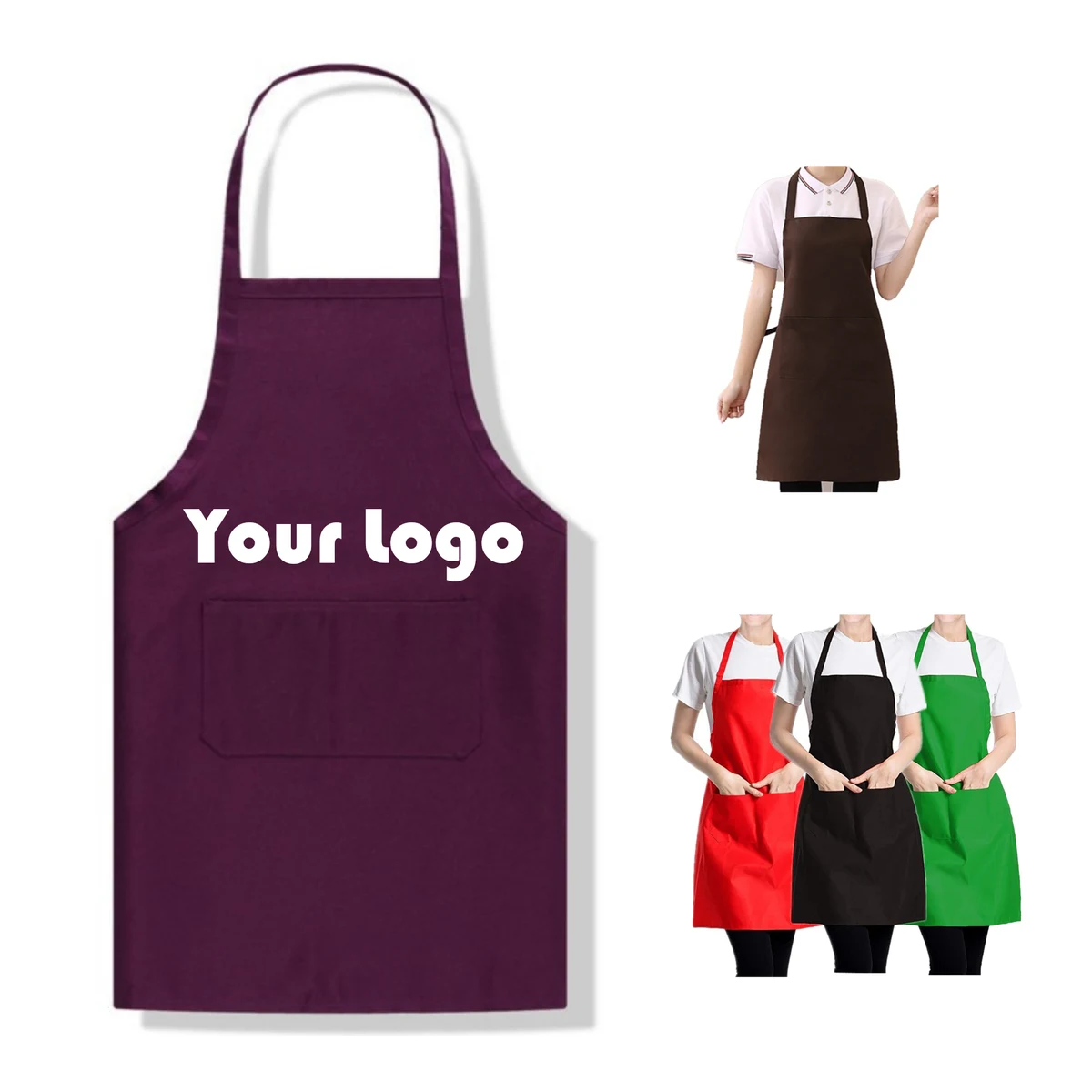 Apron With 2 Pockets For Kitchen Cooking BBQ Painting 1