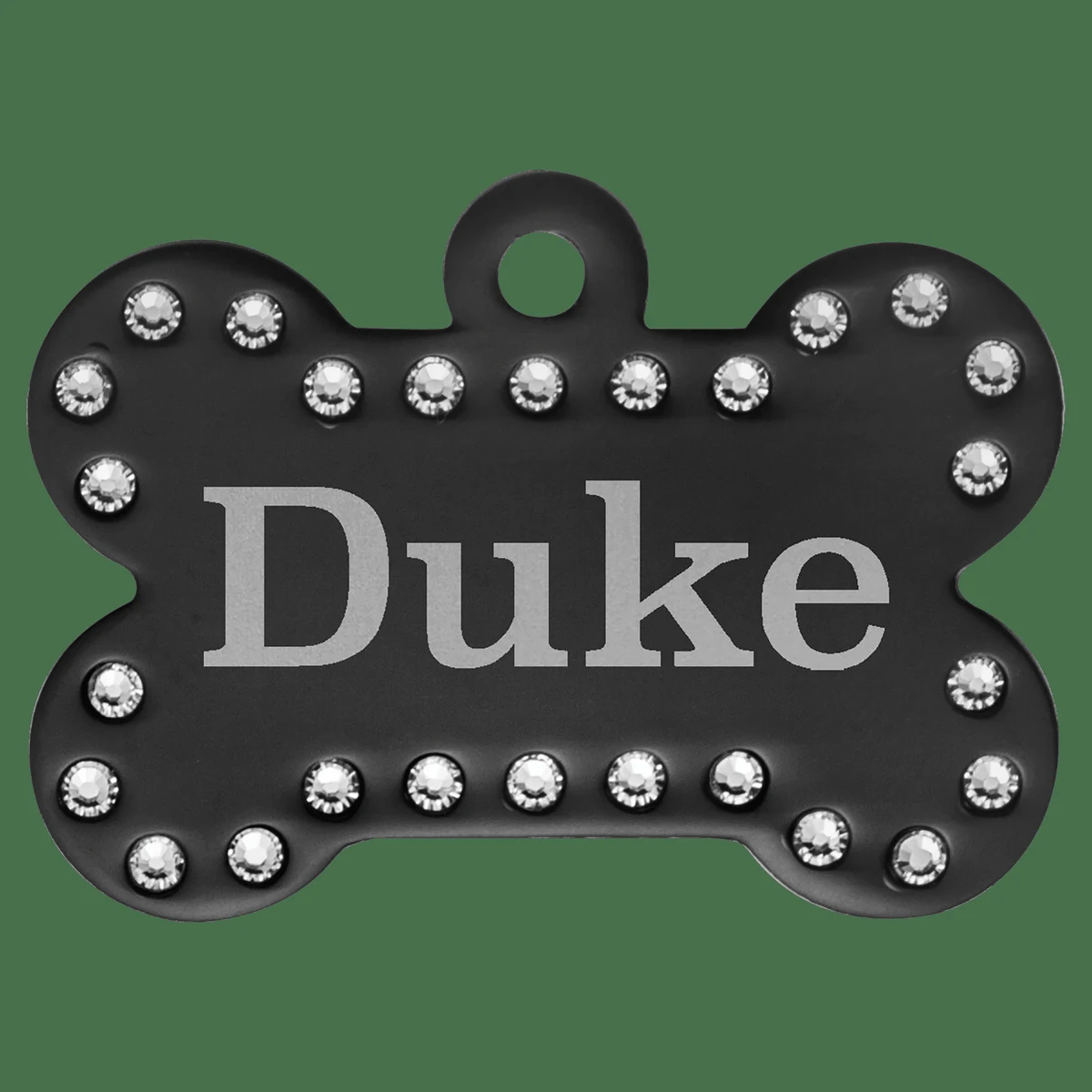 1 1/2" x 1" Black Anodized Aluminum Swarovski Bling Bone with Tab 1