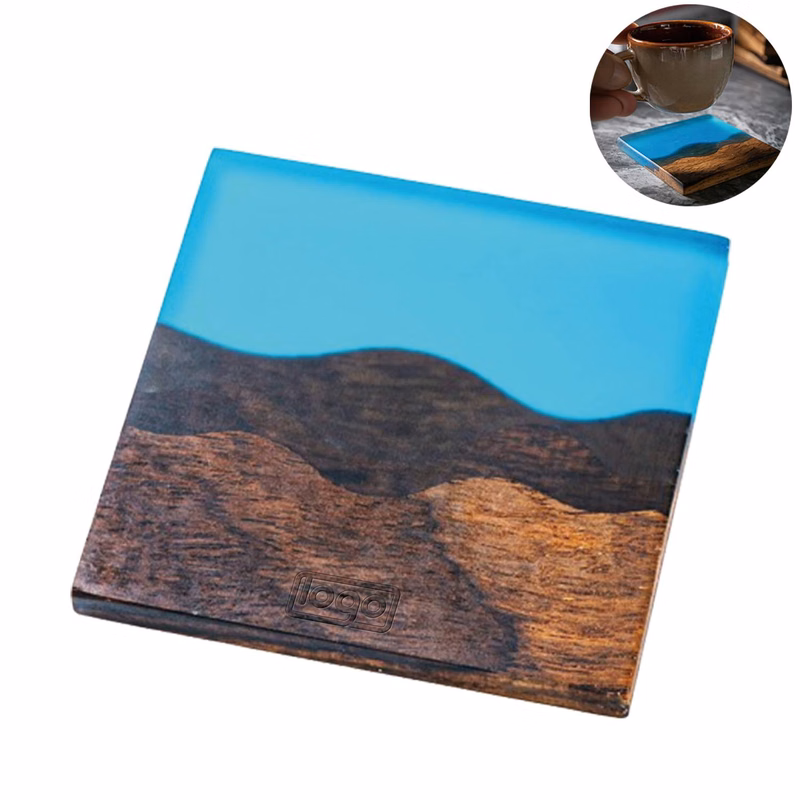 Minimalist Resin & Wood Heat-Resistant Tea Coaster