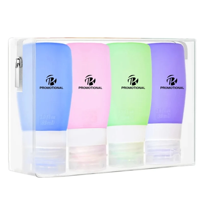 3oz 4 Pack Silicone Travel Bottles Set for Toiletries 1