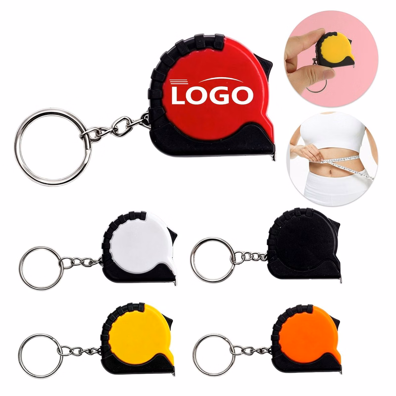 MOQ 10 Dual Scale Mini Retractable Tape Measure Key Chain