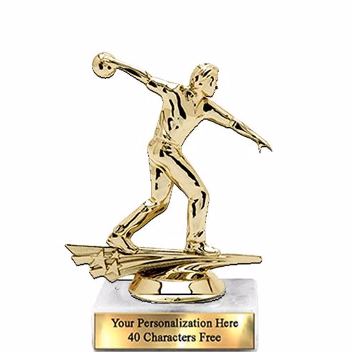 Trophy: 7", 2x3 white marble base, Star Figure Mal