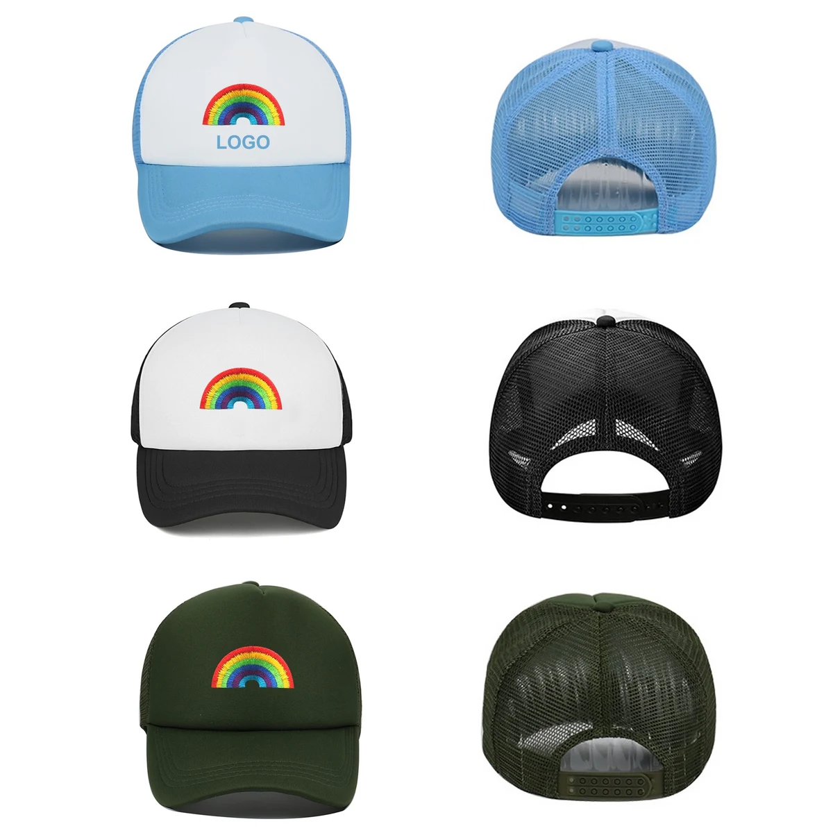 Rainbow Hat with Mesh Back (direct import) 1