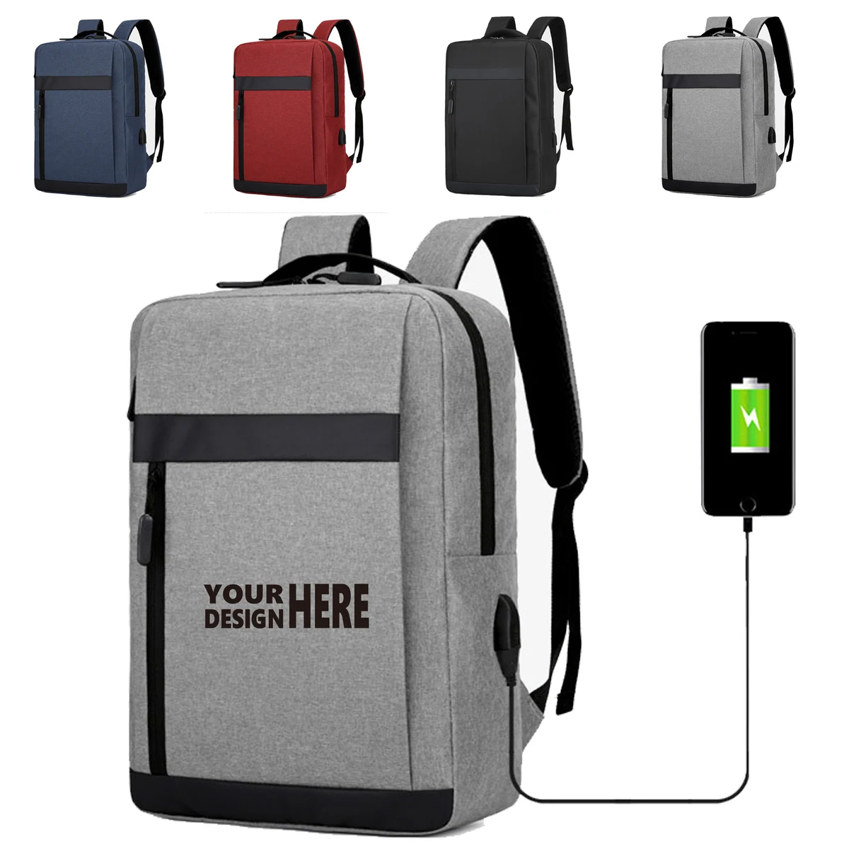 MOQ 10 Business Travel Laptop Backpack With Charging Port 1