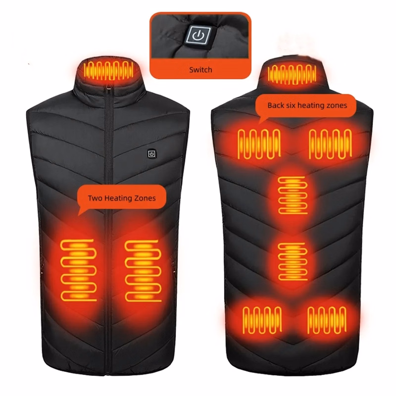 Heated Vest 9 Heating Zones