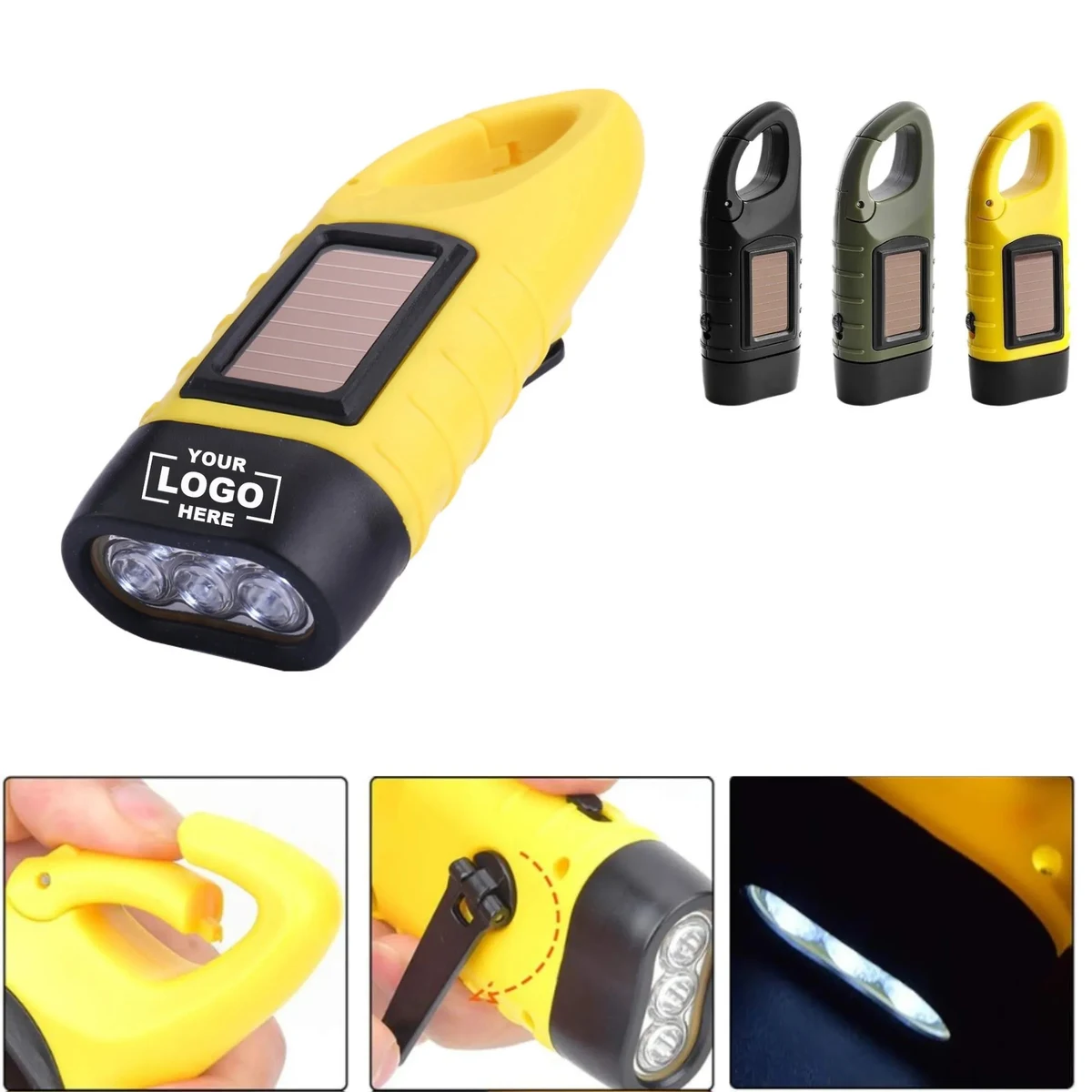Outdoor Emergency Solar Hand Crank Flashlight 1