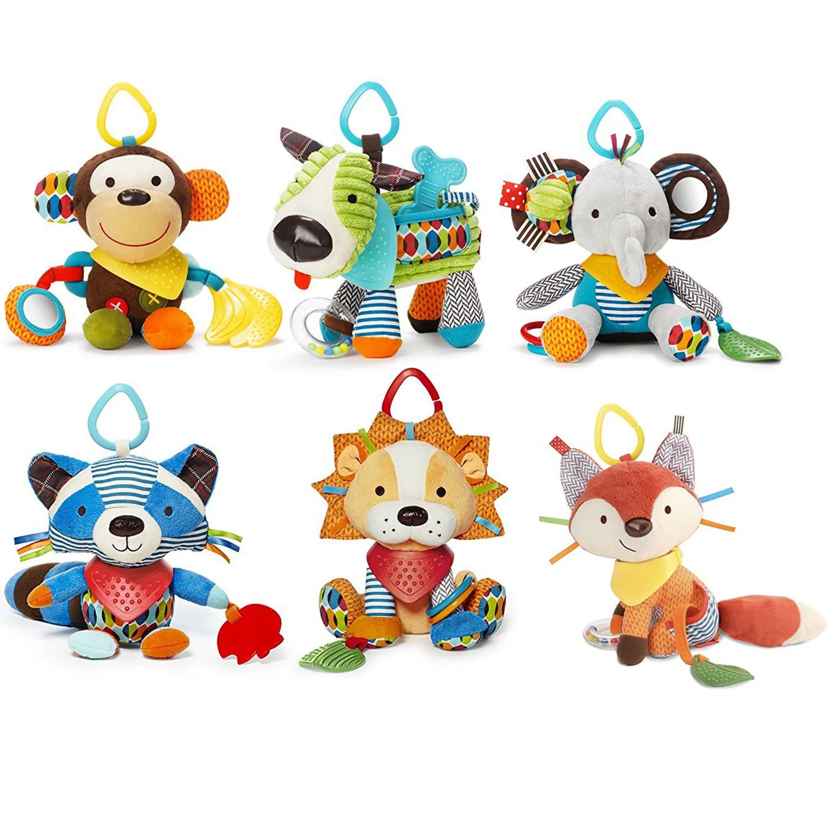 Custom Baby Troller Soft Hanging Rattle Crinkle Squeaky Toy 1
